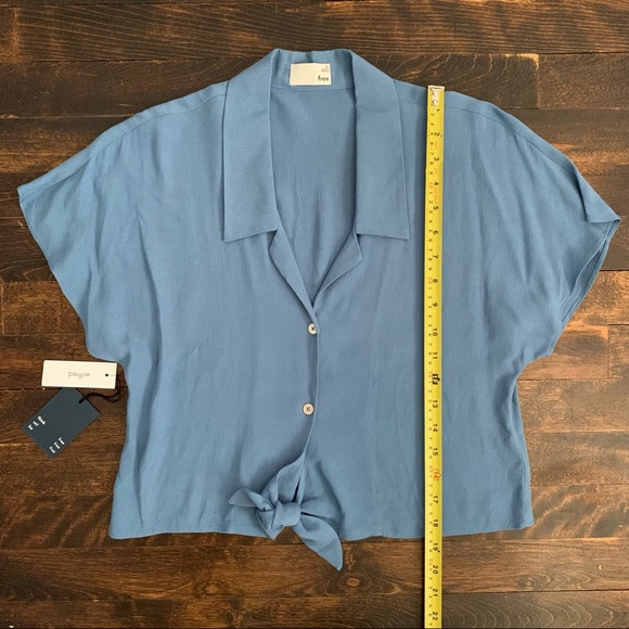 Wilfred Free The Tie Front Blouse in Blue Note BNWT - Picture 5 of 6